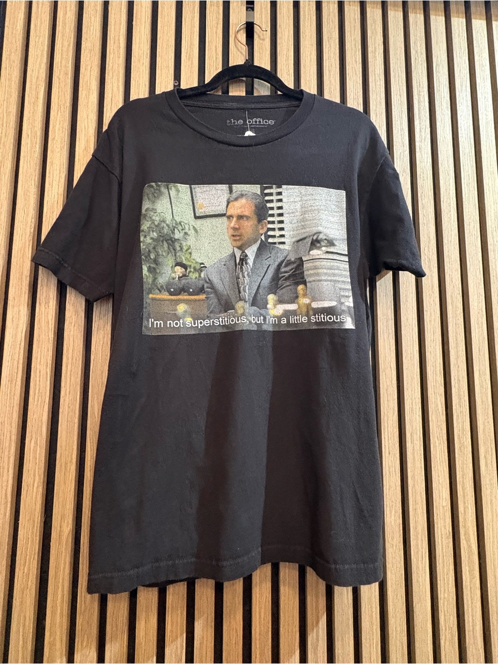 The Office Black Graphic Tee - "I'm a Little Stitious"